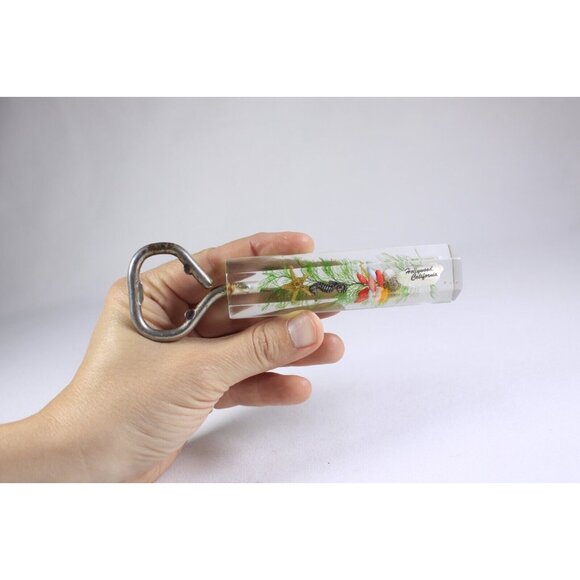 Hollywood California lucite clear float faux seahorse bottle opener - Picture 8 of 11